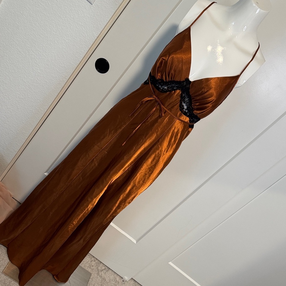 Frederick's of Hollywood Copper Satin Backless Dress